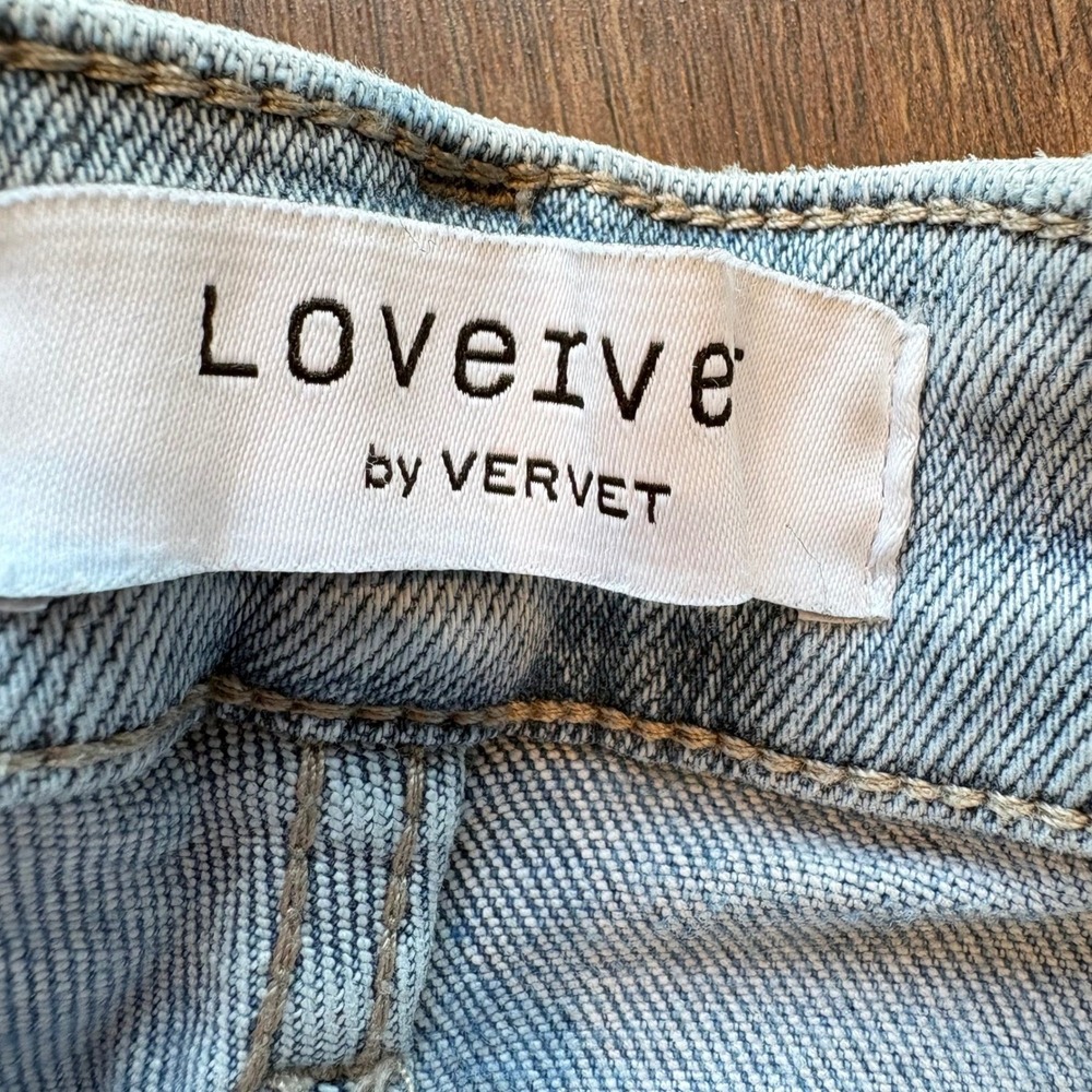 ♾️Lovervet Flying Monkey Wide Leg Jeans Front Patch Pocket Raw Hem Vervet 28♾️ - Picture 7 of 9